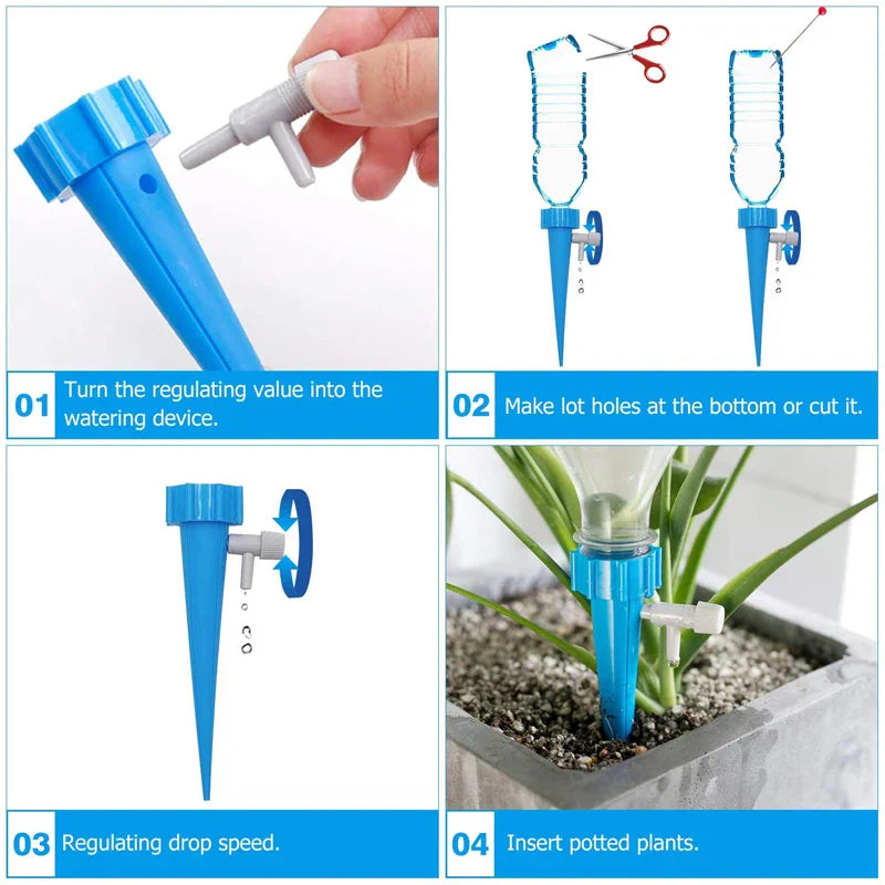 Adjustable Automatic Drip Irrigation System - Self-Watering Spike for Flowers and Plants, Ideal for Greenhouse and Garden Use