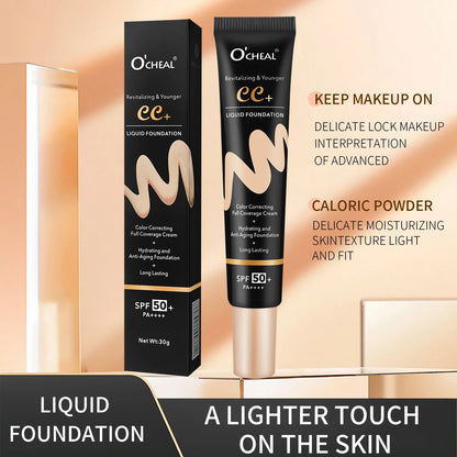 Ocheal 30g BB/CC Sunscreen Cream SPF 50/PA+++ – Anti-Aging, Long-Lasting Full Coverage Facial Foundation