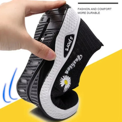 Women's Fashion Sports Shoes – Breathable Mesh, Soft Thick Sole, Lightweight Casual Trendy Coconut Sneakers