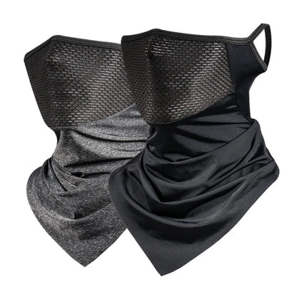 Summer Men’s Full-Face Cycling Mask – Breathable Ice Silk Neck Bandana with UV Protection