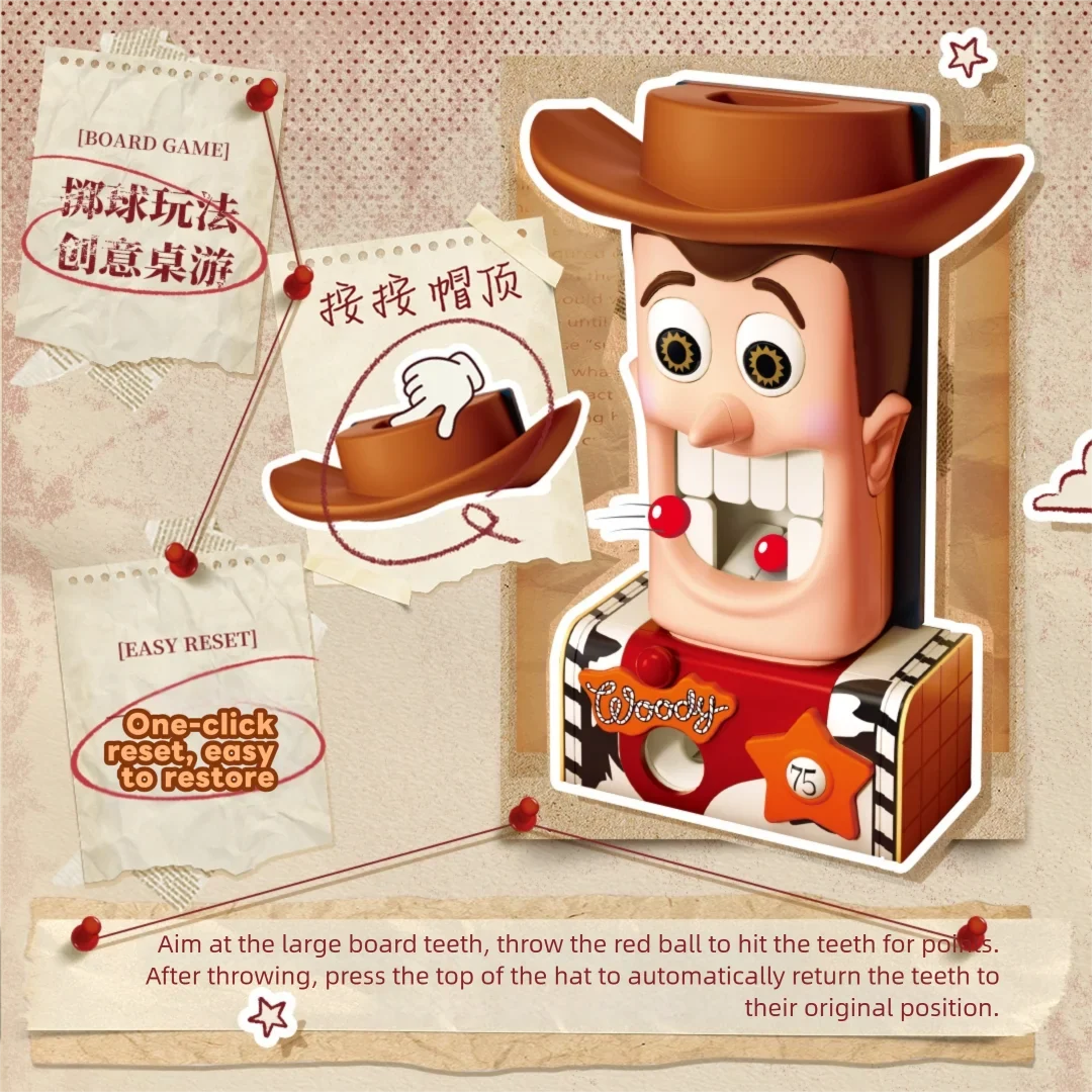Woody Big Teeth Building Block Model Kit - Creative Desktop Assembly & Party Game Toy