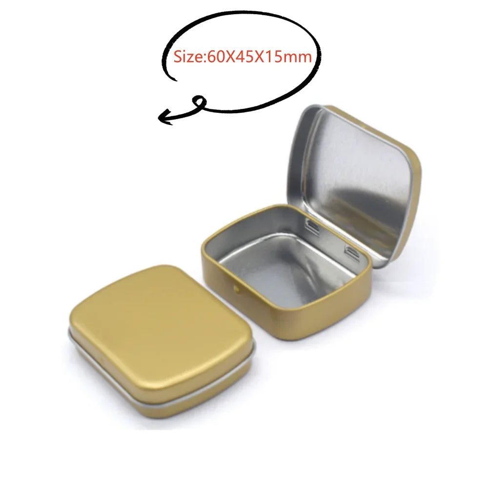 Square Silver Tin Storage Boxes – Small Metal Box for Jewelry, Keys, Coins & Wedding Candy