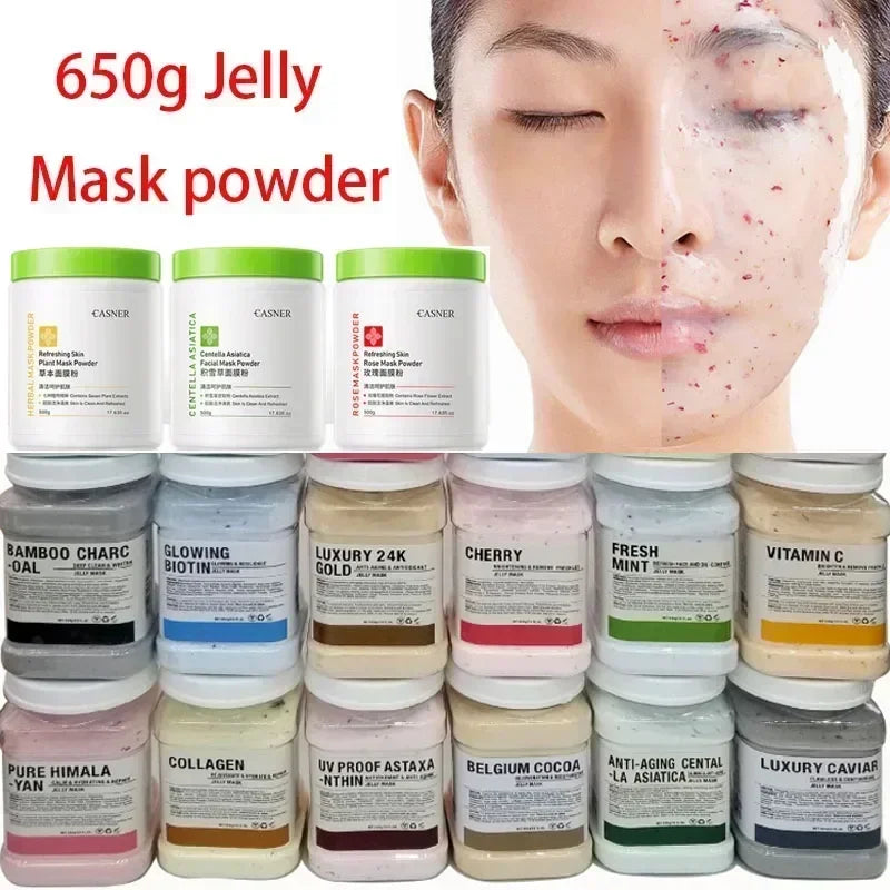 650g Arbutin Rose Jelly Peel-Off Face Mask Powder – Vitamin C Hyaluronic Acid & 24K Gold Mud Skin Care Mask