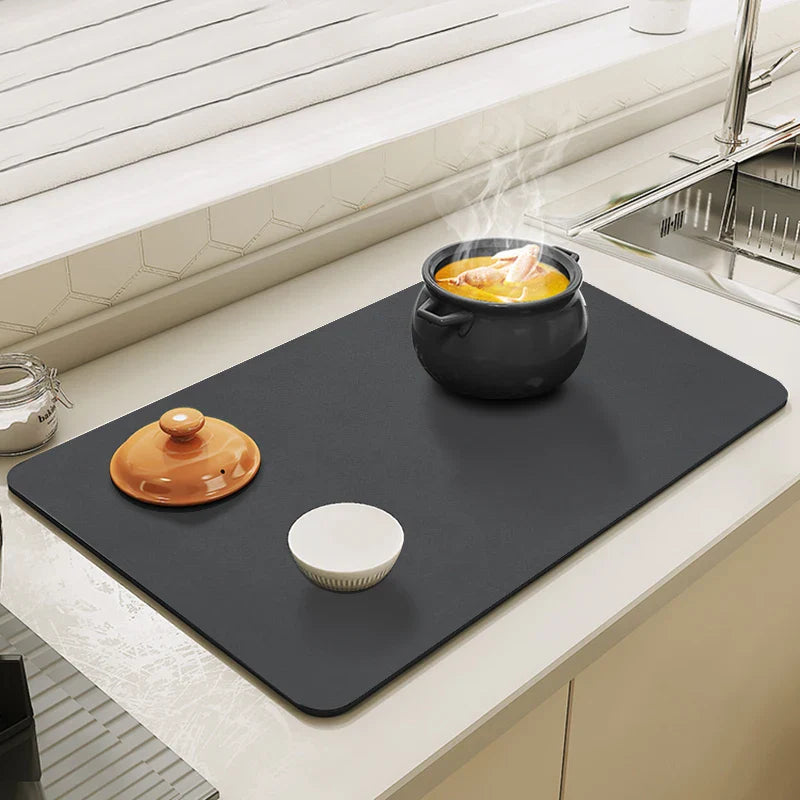 Absorbent Coffee Mats | Solid Color Tableware, Dish Drying Pad, Bottle Placemat & Kitchen Floor Rug