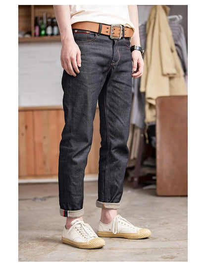 Maden Retro 11.6oz Selvedge Raw Denim Jeans – Tapered Regular Fit with Zipper Fly, High-Quality Men’s Pants