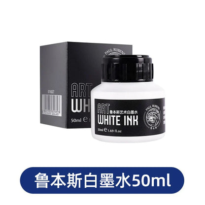 Paul Rubens Cartoonist White Ink 50ml – Highly Opaque Ink for Dip Pen, Brush, Art Lettering, Highlights & Corrections