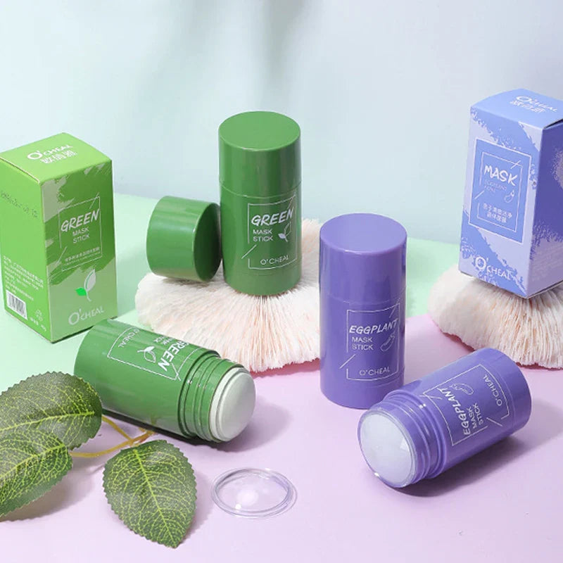 Green Tea & Honey Peach Facial Mask Stick – Pore Cleansing, Moisturizing & Charcoal Mud Mask