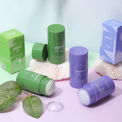 Green Tea & Honey Peach Facial Mask Stick – Pore Cleansing, Moisturizing & Charcoal Mud Mask