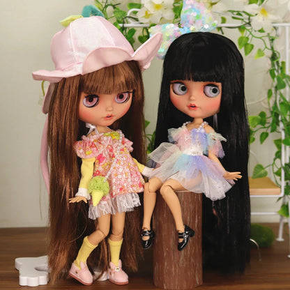 ICY DBS Blyth Doll – 1/6 Joint Body BJD Anime Girl with Tan Skin, Matte Face & Pouting Mouth OOAK OB24