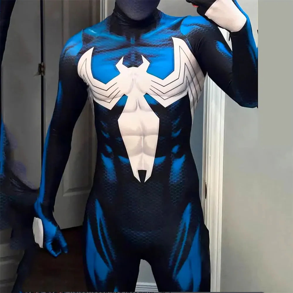 Men’s Spider-Man 2 Venom Cosplay Costume – Adult Zentai Bodysuit for Halloween & Party