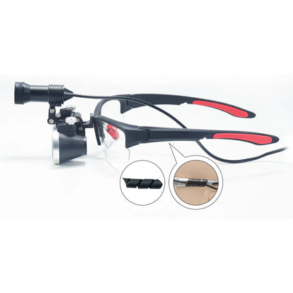 Dental Loupes 2.5X/3.5X Magnification – Binocular Magnifier with 5W Headlight & Cloth Packaging for Medical & Lab Use