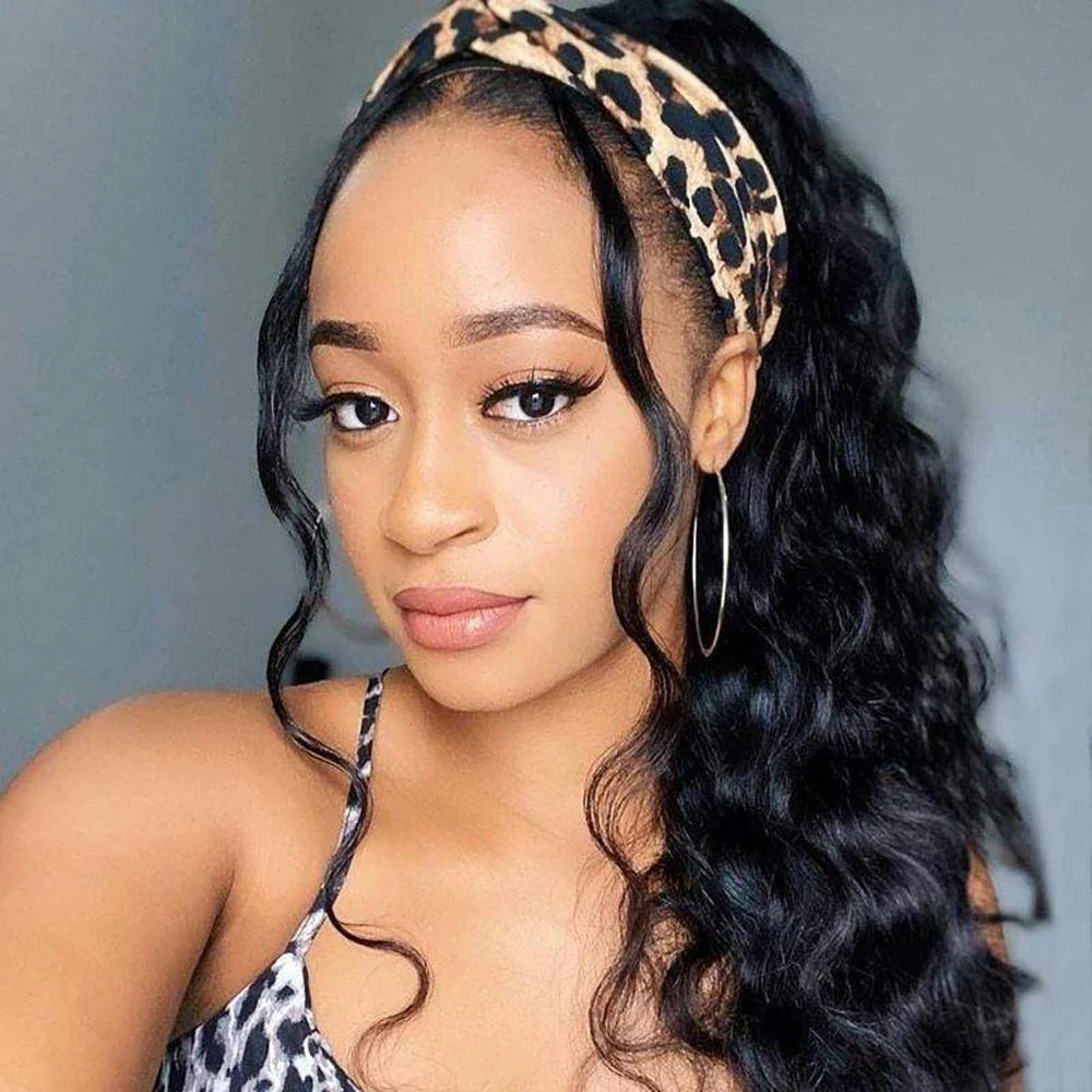 180% Density Body Wave Headband Wig — Brazilian Remy Human Hair, Ready-to-Wear