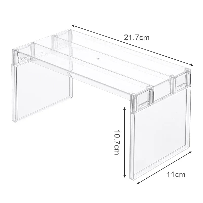 Refrigerator Storage Organizer – Layered Transparent Fridge Shelves & Desktop Stand, Space-Saving Kitchen Accessory