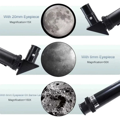 150X Astronomical Telescope – 70mm Refractor Portable Travel Scope with Phone Adapter & Wireless Remote