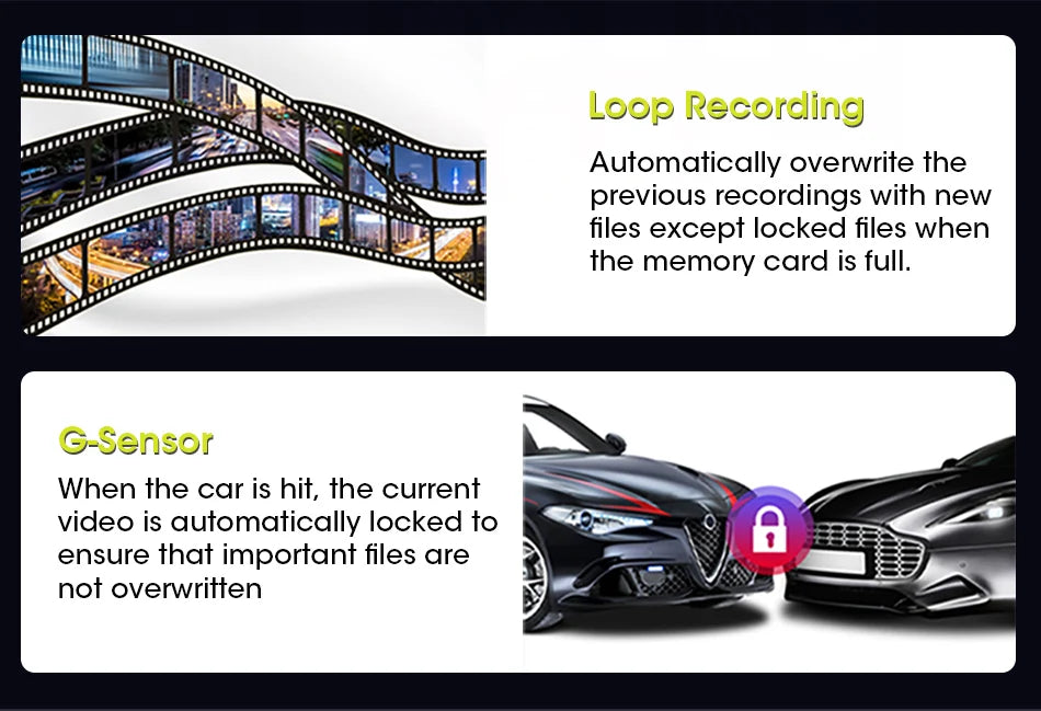 10.26'' 4K Car DVR Dashcam with CarPlay, Android Auto, Dual Lens Front 4K + Rear 1080P, Voice Control, GPS, BT, FM