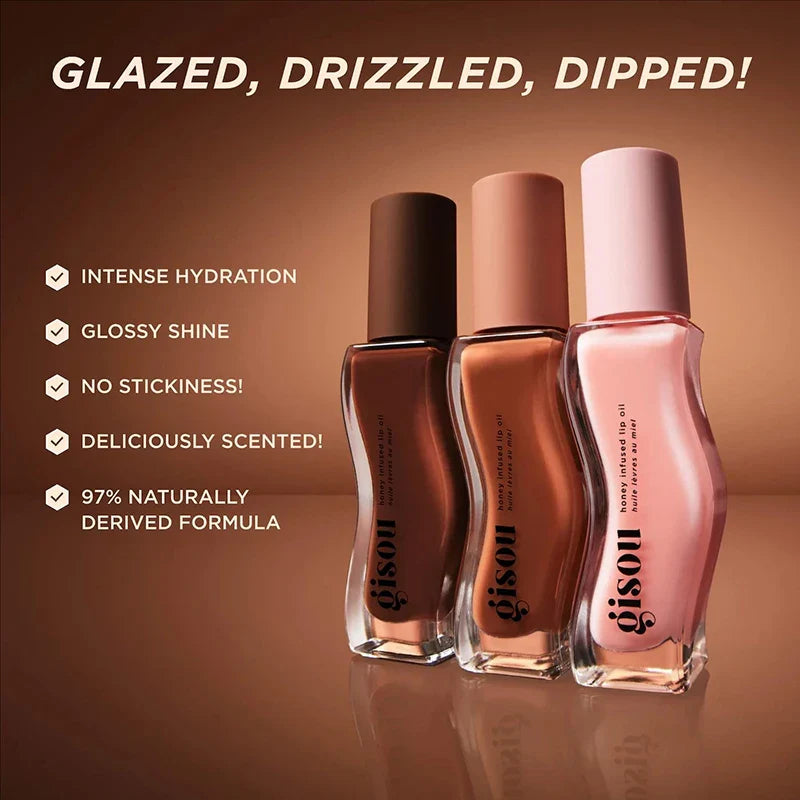 Gisou Autumn/Winter Limited Edition Lip Oil Gloss — Long-Lasting Moisturizing, Plumping & Exfoliating Milky Mocha Lip Care