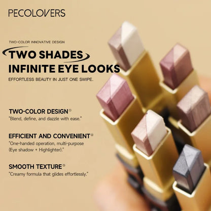 Double Color Eyeshadow Stick – Waterproof Long-Lasting Glitter & Metallic Shimmer Highlight Eye Makeup Pen