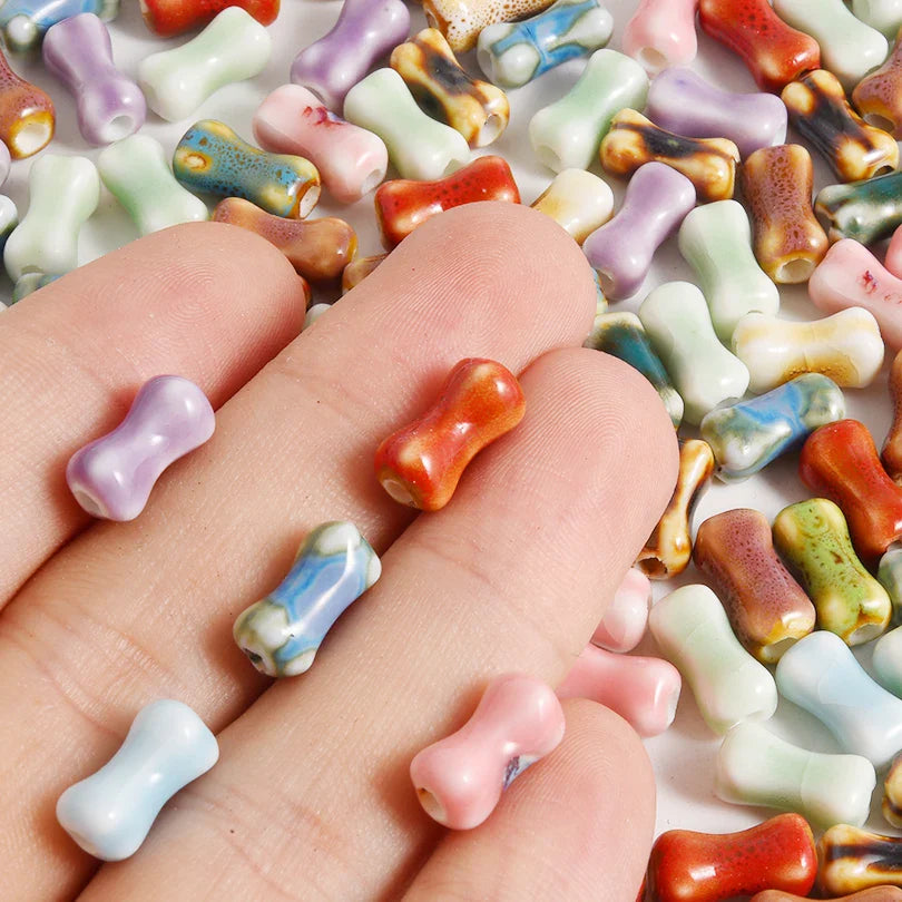 10/20/30PCS Colorful Ceramic Animal Beads – 2mm Hole Clownfish, Turtle, Star & Conch Shell for DIY Jewelry, Bracelets & Crafts