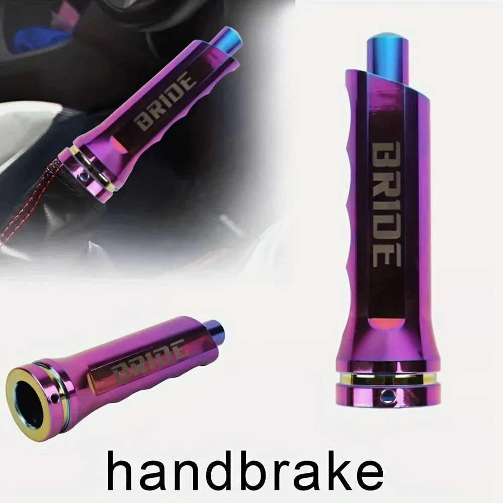 Universal Aluminum Alloy Car Handbrake Handle Sleeve - Seven-Color Gear Shift & Handbrake Rod Cover