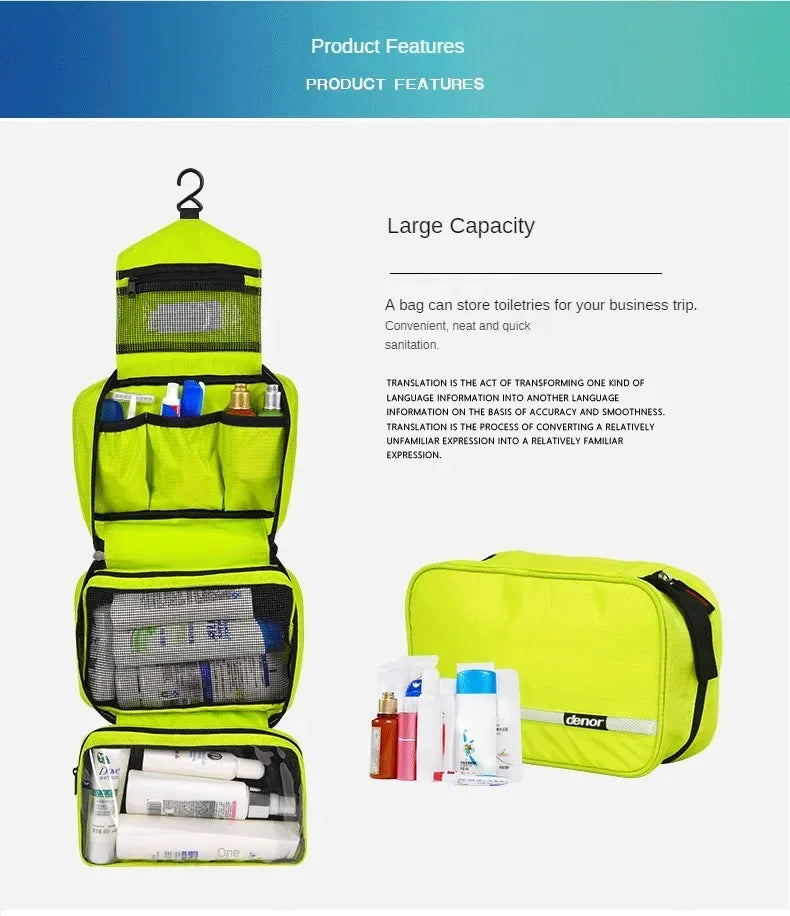 Hanging Waterproof Toiletry Bag – Large Travel Cosmetic & Makeup Organizer for Men & Women