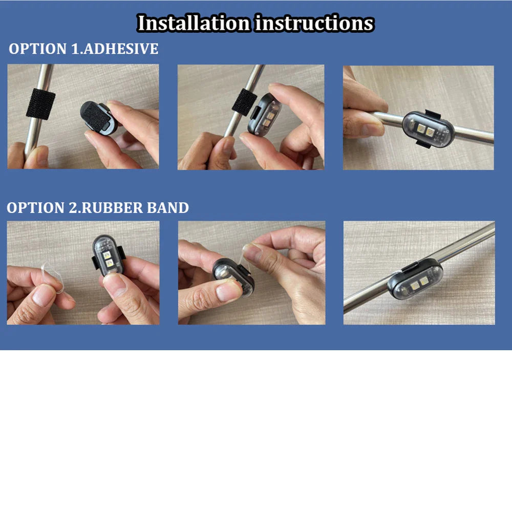 Wireless RGB LED Aircraft Strobe Lights - Motorcycle Flash Position Warning Lights - for Airplanes, Helicopters, and More