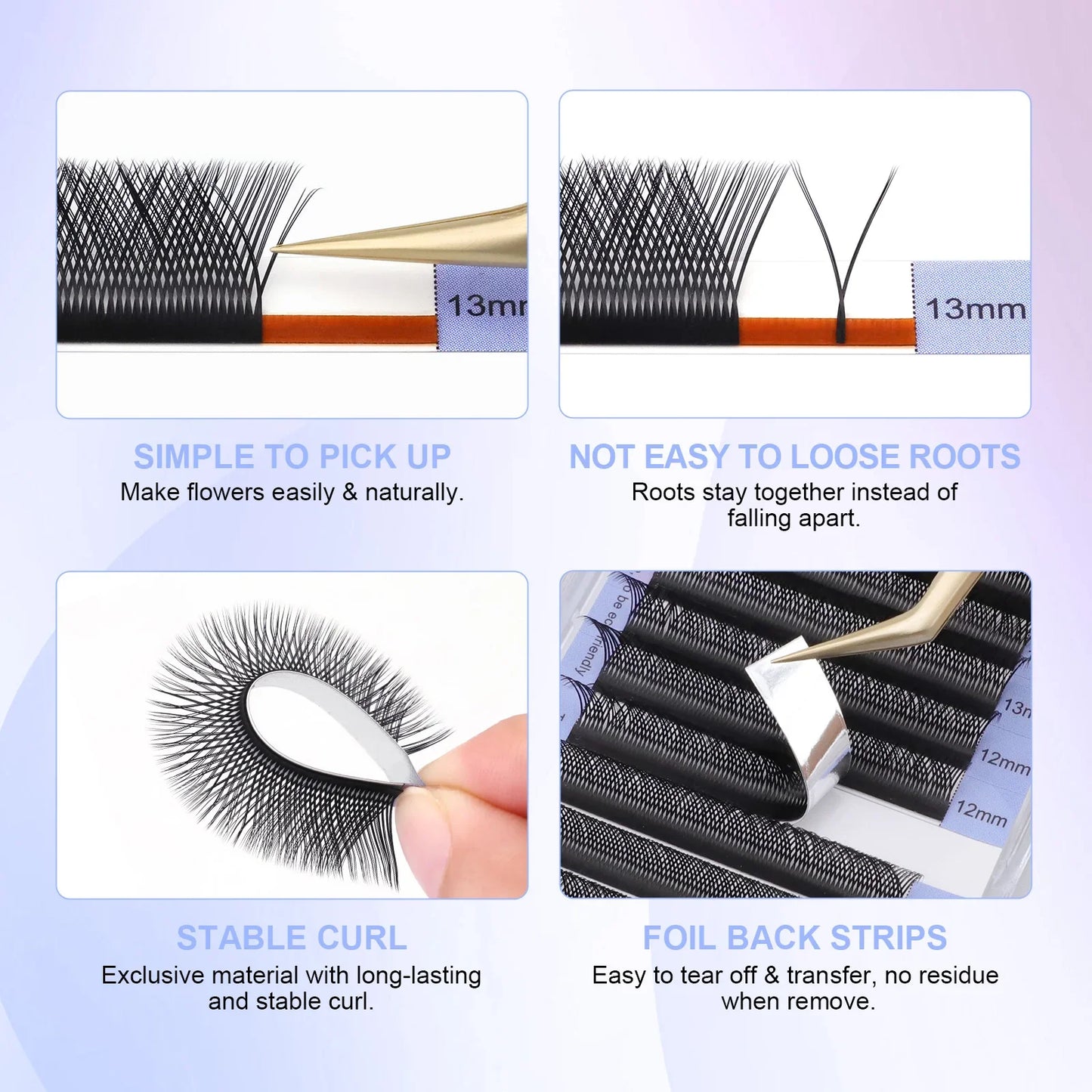 NAGARAKU YY-Shape Eyelash Extensions – Double & Triple Split Tips, Interlaced Root Lashes