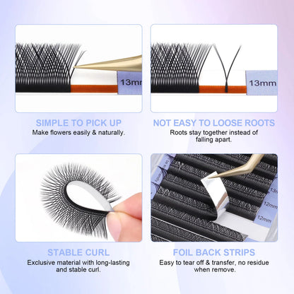 NAGARAKU YY-Shape Eyelash Extensions – Double & Triple Split Tips, Interlaced Root Lashes
