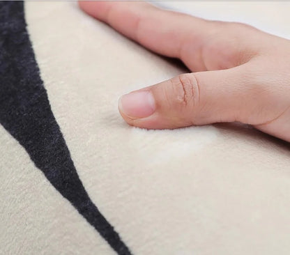 Light Luxury Black & White Plaid Rug — Fluffy Soft Carpet for Bedroom, Living Room, Study, and Home Decor