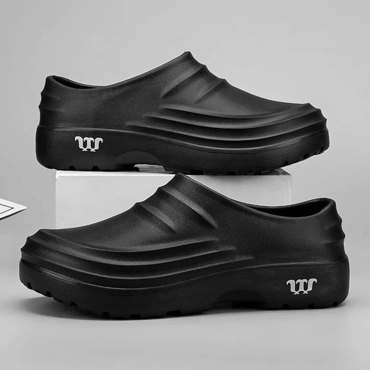 Summer Chef Shoes – Anti-Slip & Oil-Proof Work Slippers, Casual Trendy One-Step Fashion Sports Shoes
