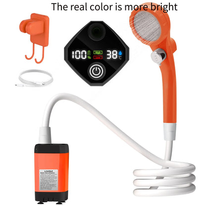 Portable RV Camping Shower Pump – Outdoor Shower Kit with Intelligent Digital Display & Adjustable 6000mAh Power