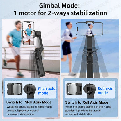 AXNEN HQ2 Series Handheld Mobile Phone Stabilizer – Smartphone Gimbal & GoPro Extension Rod Selfie Stick Tripod