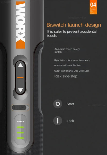 WORX WX242 Mini Electric Screwdriver Set – Smart Cordless, Rechargeable with 30 Bits & Power Drill Tools