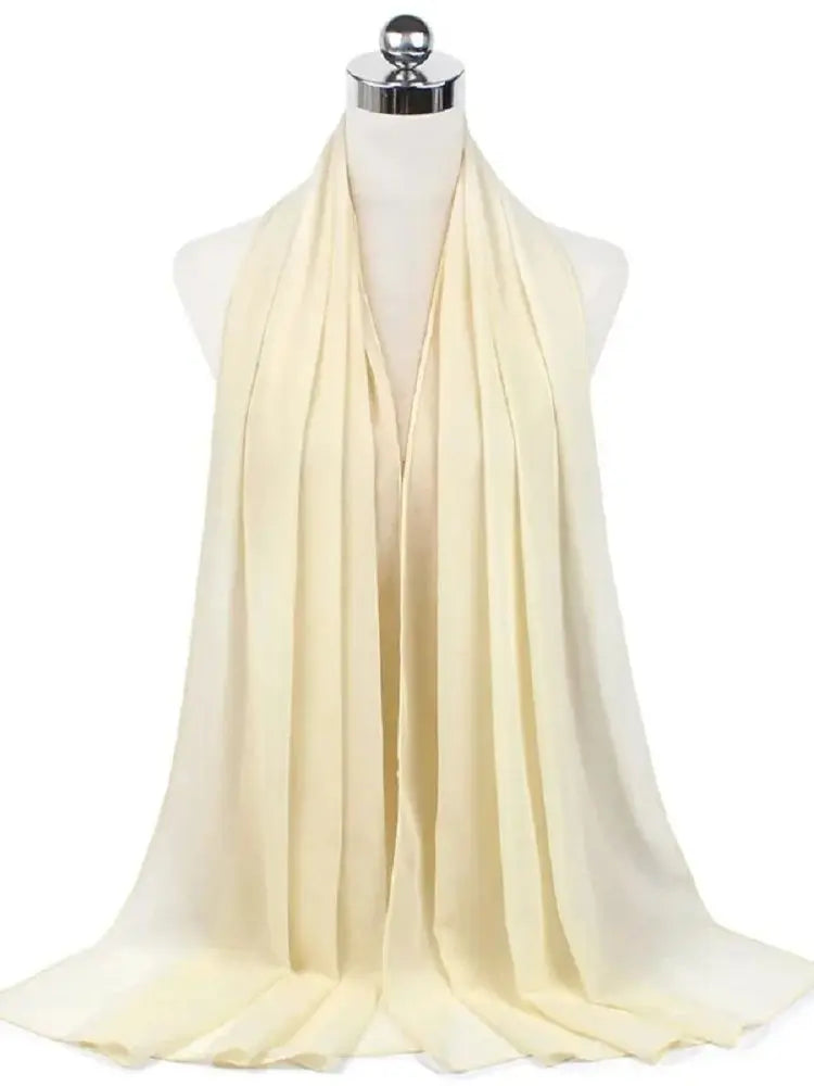 Women’s Solid Chiffon Instant Hijab – Ready-to-Wear Islamic Scarf, Muslim Shawl & Arab Head Wrap