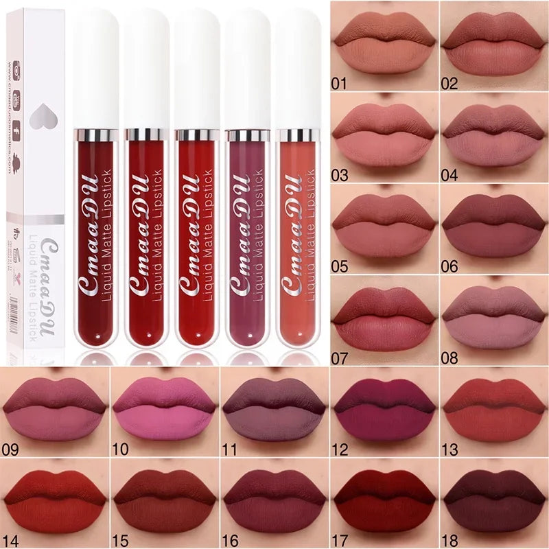 Sexy Long-Lasting Velvet Matte Lip Gloss – Waterproof, Non-Stick Red Liquid Lipstick for Women