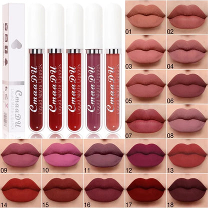 Sexy Long-Lasting Velvet Matte Lip Gloss – Waterproof, Non-Stick Red Liquid Lipstick for Women