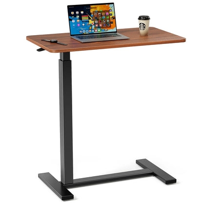 Overbed Bedside Table – Adjustable Height Sofa Table with Hidden Wheels for Laptop & Mobile Use