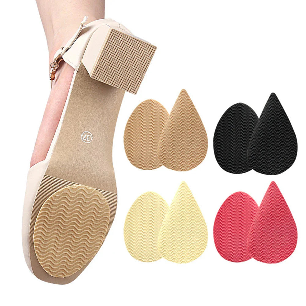 Rubber Shoe Sole Protector - Wear-Resistant Non-Slip Forefoot Mat, Self-Adhesive High Heel Cushion Pads