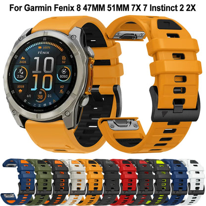 QuickFit Silicone Watch Strap – 22/26mm Band for Garmin Fenix 8/7/6/5, Epix Pro, Instinct 2, Enduro 3