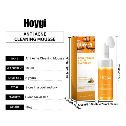 Turmeric Face Cleanser – Anti-Acne, Oil Control & Blackhead Remover, Brightening & Rejuvenating Face Wash Foam