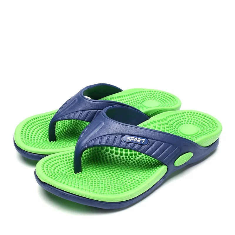 YRZL Summer Men’s Flip Flops - 2024 Soft Bottom Non-Slip Beach Sandals, Comfortable Outdoor Slide Slippers