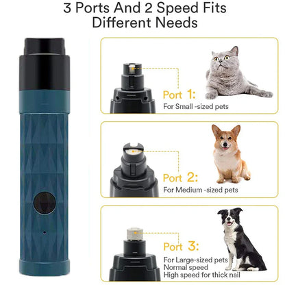 New Electric Dog Nail Clippers - Pet Claws Cutter Grinders with LED Light, Cat Paws Nail Grooming Trimmer Cleaning Supplies