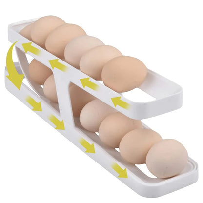 New Refrigerator Egg Rolling Storage Rack - Rolldown Egg Dispenser Holder, Refrigerator Storage Box