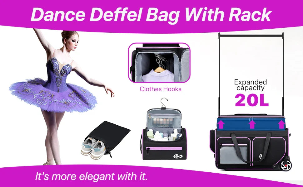 Large-Capacity Business Trolley Travel Bag — Carry-On Luggage with Laptop Compartment, Clothes Drying Rack & Multi-Functional Travel Case