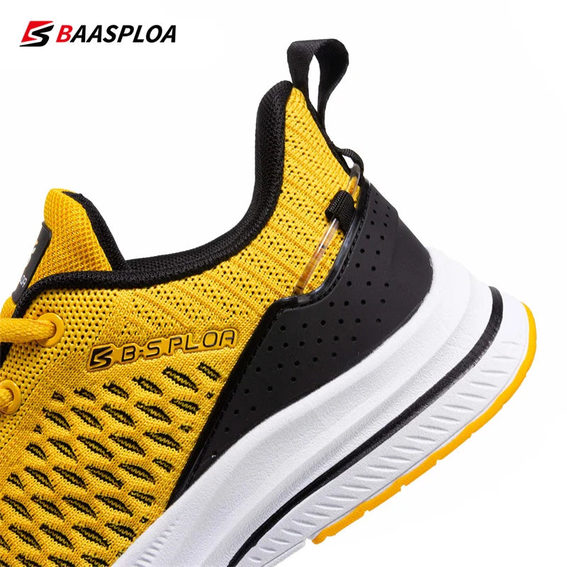 Baasploa Men’s Sport Shoes – Breathable Mesh Running & Casual Sneakers, Non-Slip Comfortable Outdoor Walking Shoes