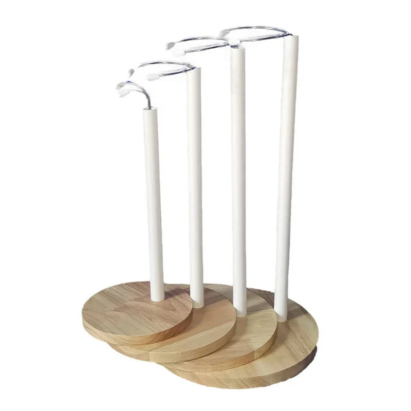Wooden Base Doll Stand – Adjustable Plastic Support Holder for Figures & Action Models