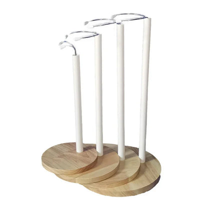 Wooden Base Doll Stand – Adjustable Plastic Support Holder for Figures & Action Models