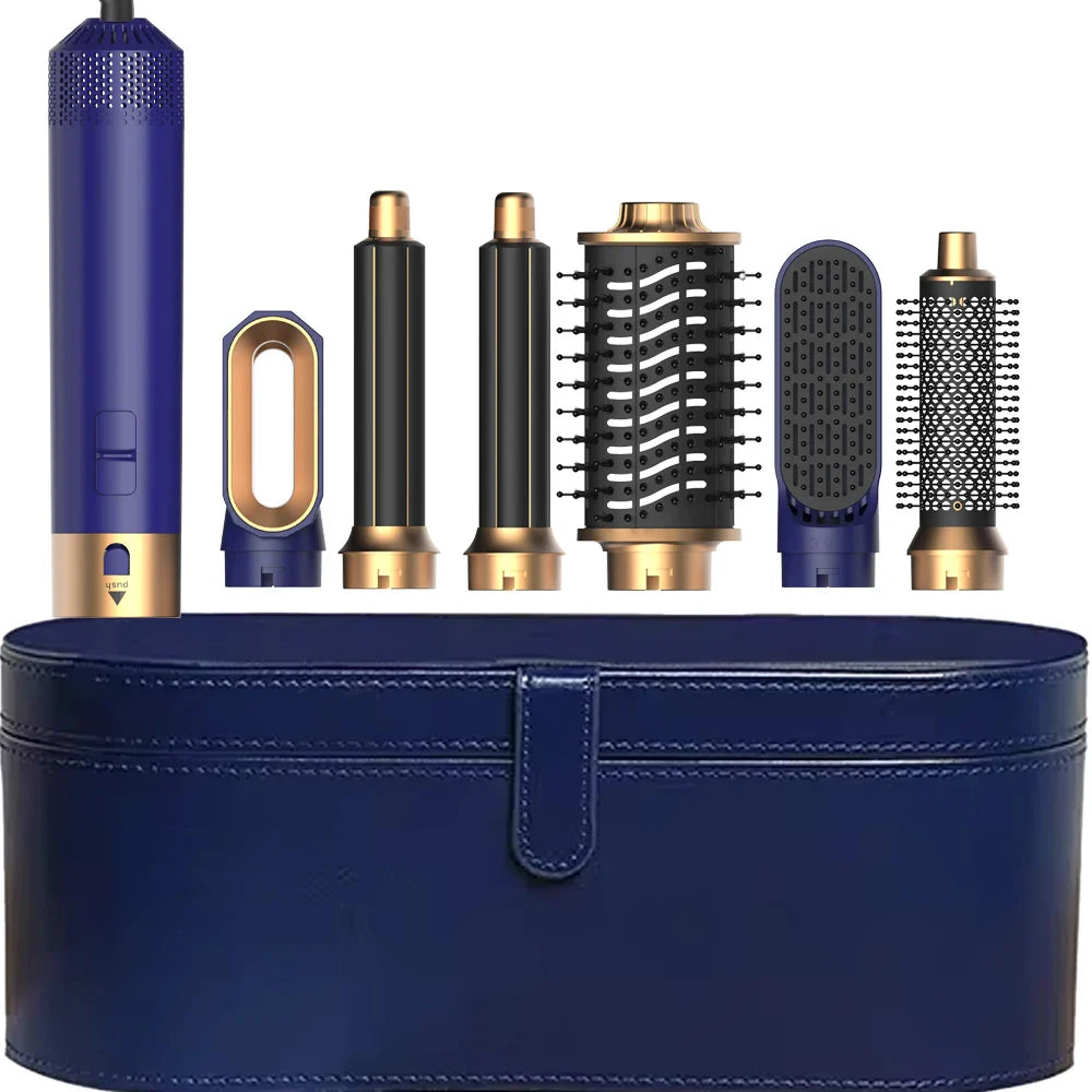 6-in-1 Hair Dryer Brush – Detachable Airflow Comb Curler with Heat Control for Straightening & Smooth Hair Styling