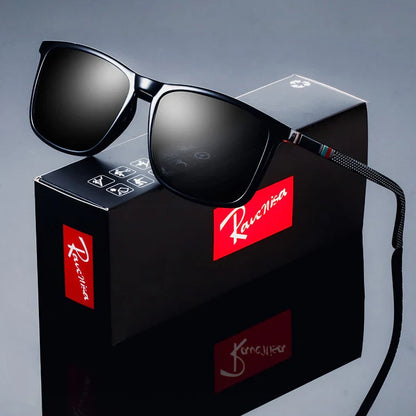 Fashion Square Polarized Sunglasses for Men – Luxury Designer UV400 Driving & Fishing Eyewear