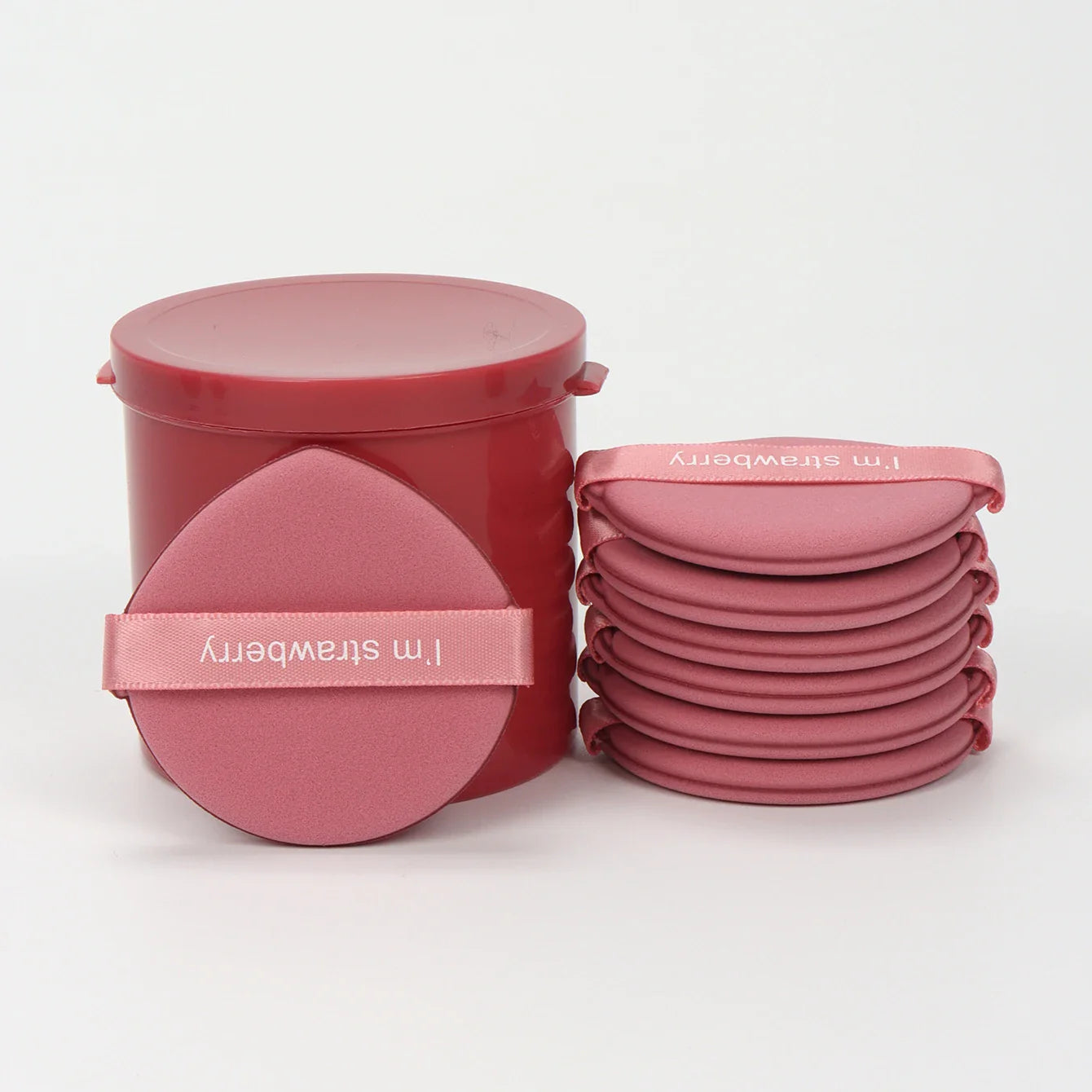 Karsyngirl 7-Piece Strawberry Makeup Sponge Set — Double-Sided Soft Cosmetic Puffs for Powder & Beauty Application