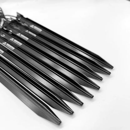 HIKEVICTOR 10Pcs 18cm Aluminum Alloy Tent Pegs | Camping Accessories with Hammer | Wind Rope Nail Storage Case | Travel Essential